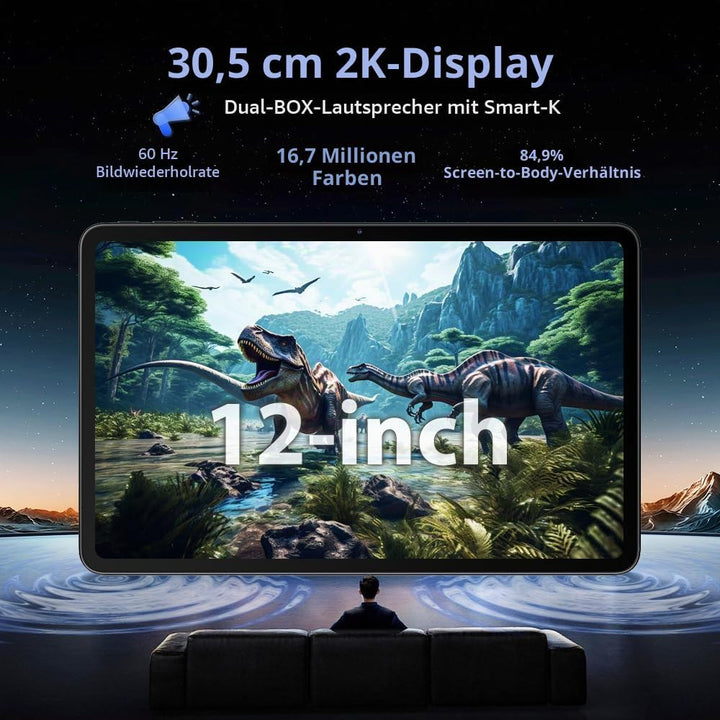 Blackview Mega 2 12 Zoll Tablet Android 15 Tablets, 24GB RAM+256GB ROM, 120Hz 2.4K FHD+ Gaming Table