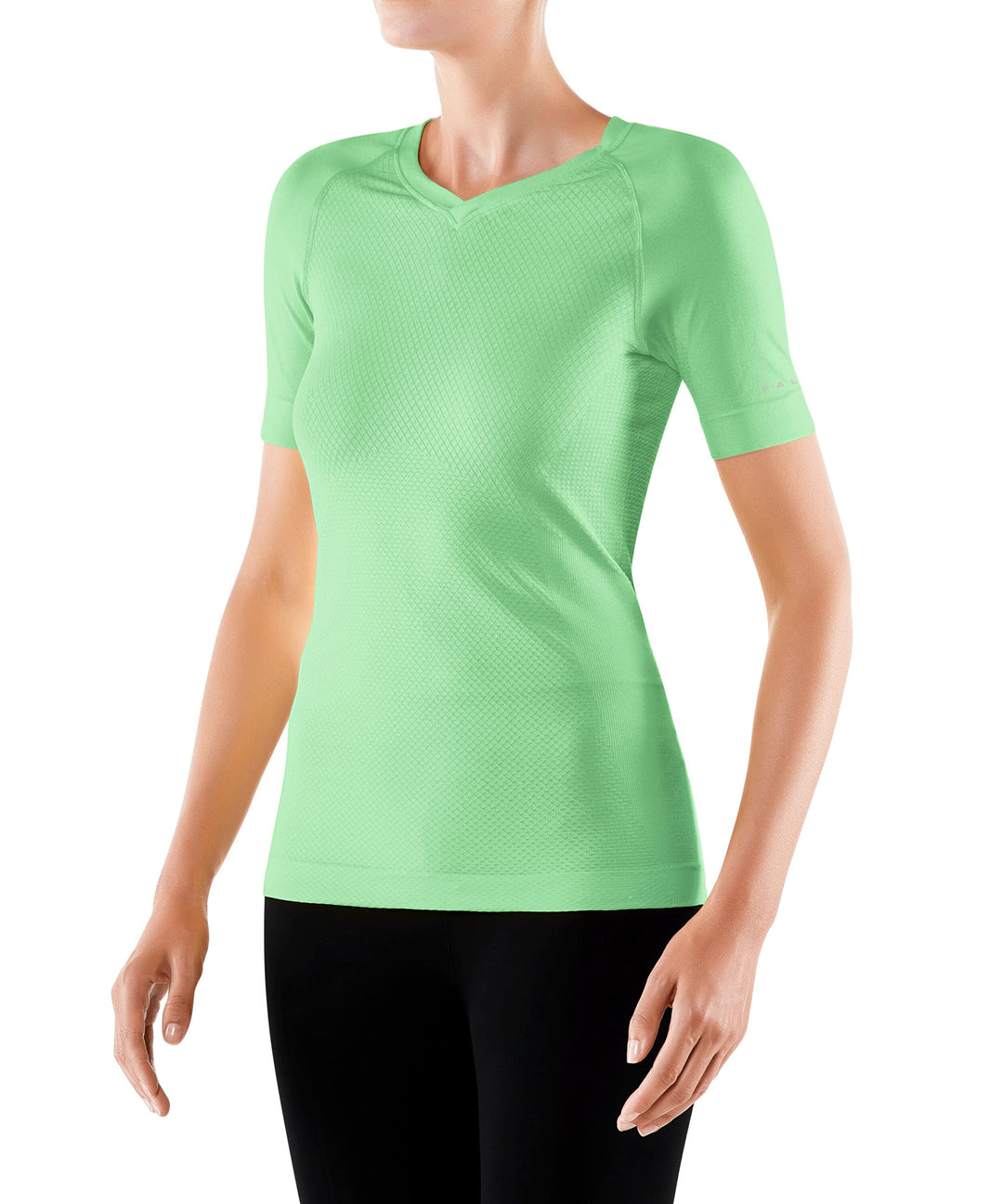 FALKE Damen Cool V Neck Funktionsshirt Kurzarmshirt warme bis heisse Temperaturen Funktionsunterwäsc