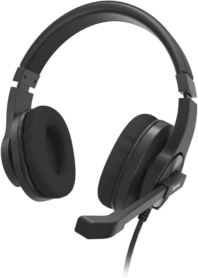 Hama Headset mit Mikrofon (kabelgebundene Kopfhörer 3,5mm Klinkenanschluss, Aux, Stereo Headphones m