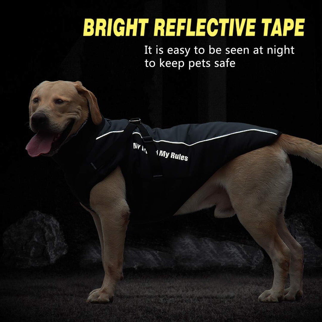 Idepet Hund Mantel Warme Jacke, Reflektierender Haustier-Schneeanzug Sport im Freien wasserdichte Hu