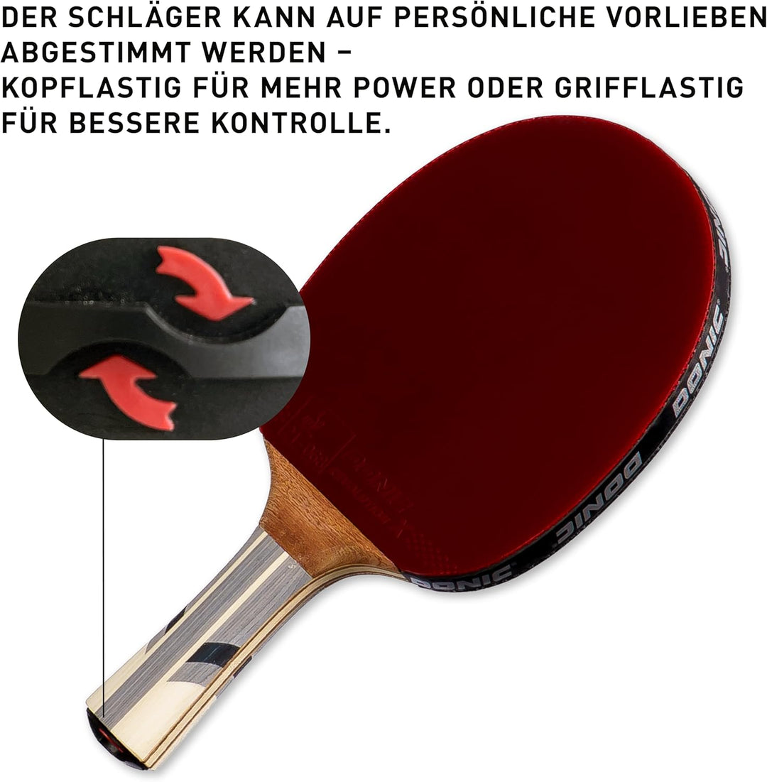 Donic-Schildkröt Tischtennisschläger Waldner 3000, ABP-Griff, 2,1 mm Schwamm, Carbonholz, Liga - ITT