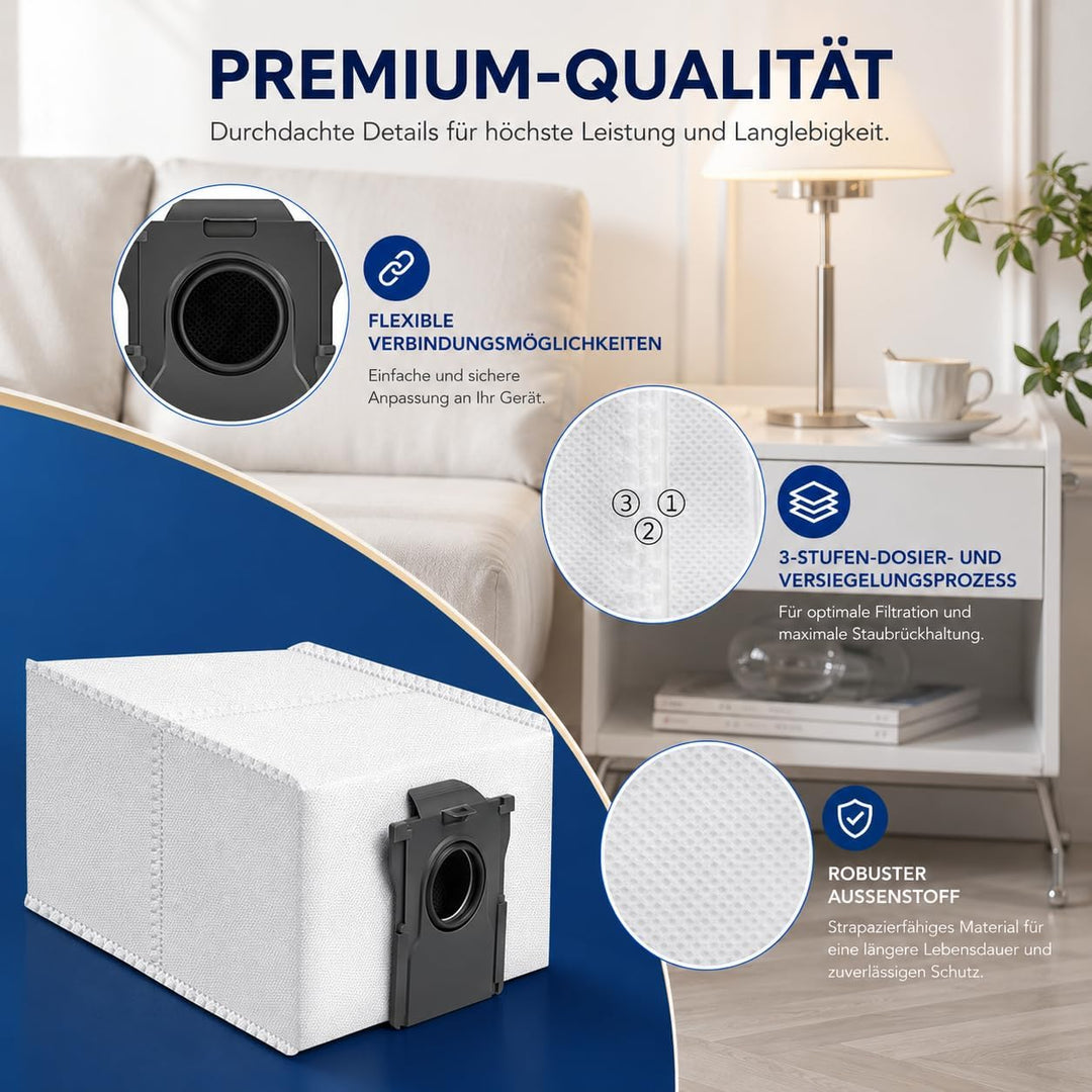 14 Staubbeutel Ersatz für MOVA P50 Pro Ultra/P10 Pro Ultra/S20 Ultra/P10 Ultra Staubsauger - Grossvo