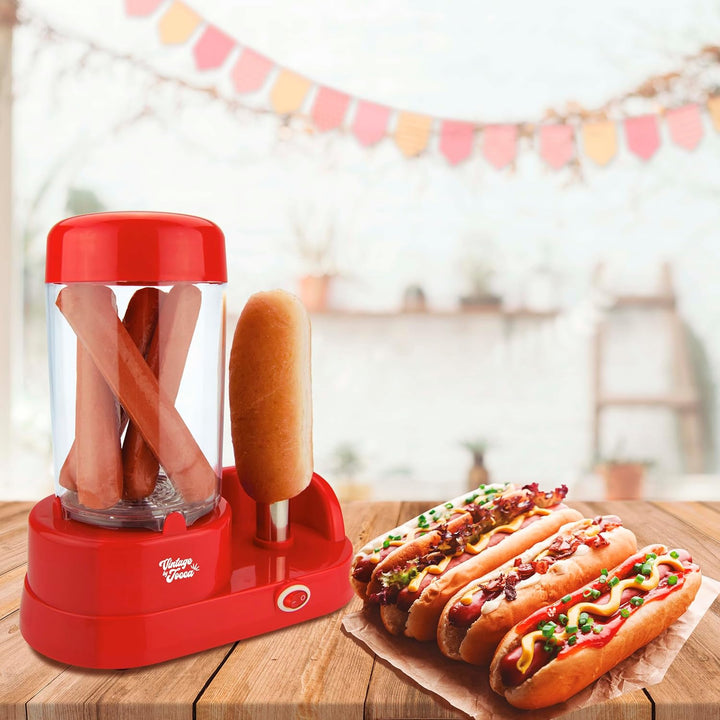 JOCCA - Hot Dog Maker, 350W Leistung, Edelstahl-Stab, Platz für 6 Würstchen, Perfekt für Partys, Ges