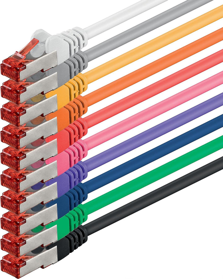 10x 3m - Cat 6 Netzwerk-Kabel Patch-Kabel Cat6 RJ45 SFTP - 10 Farben 3,0 Meter 10 Farben, 3,0 Meter
