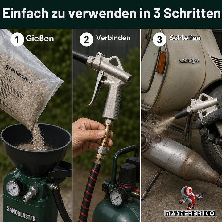 Sand für Sandstrahler, Sandstrahler, Vaga, 0,3 – 1,00 mm, 25 kg Säcke zum Sandstrahlen von Holz, Eis