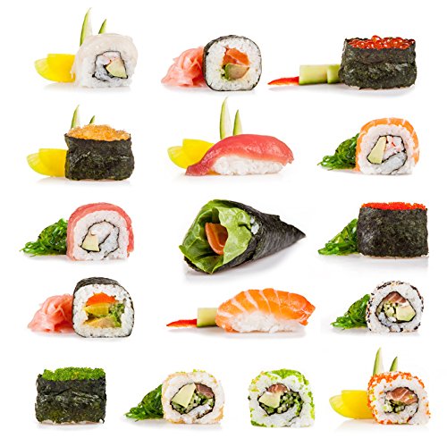 Sushi Roll Matte aus Bambus + Reislöffel + 3x 10 Nori Algenblätter Test sushiset