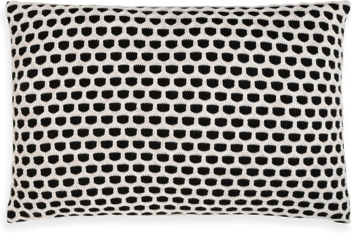 KNIT FACTORY - Mila Kissen - Schwarz/Beige - 60x40 cm 60x40 cm Schwarz/Beige, 60x40 cm Schwarz/Beige