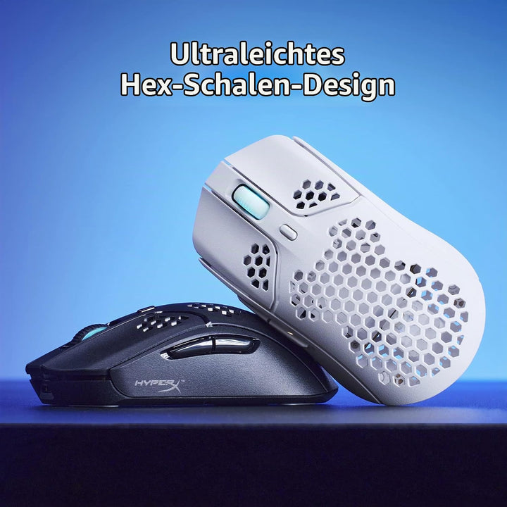 HyperX Pulsefire Haste – Wireless Gaming-Maus - Ultraleicht, 62g, 100 Stunden Akkulaufzeit, 2,4Ghz W