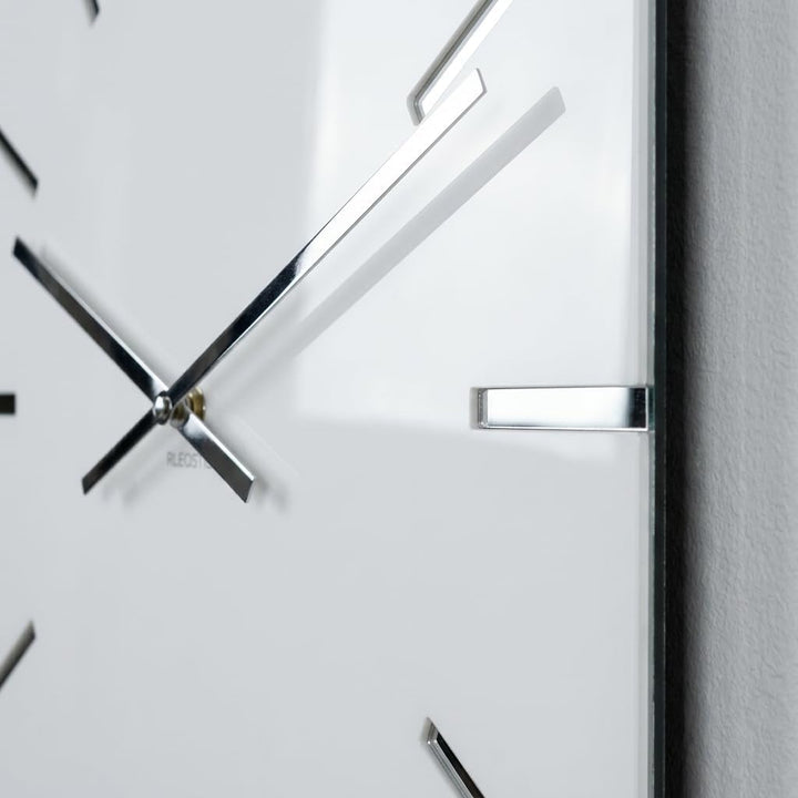 FLEXISTYLE Moderne grosse Wanduhr Exact 50cm, Acrylglas und Acrylspiegel, Stille, Wohnzimmer, Schlaf