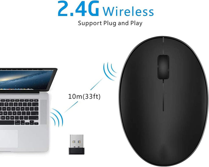Uiosmuph Mini Kleine Maus Kabellos Wiederaufladbar Computer Maus, 2.4GHz Optische Travel Silent Maus