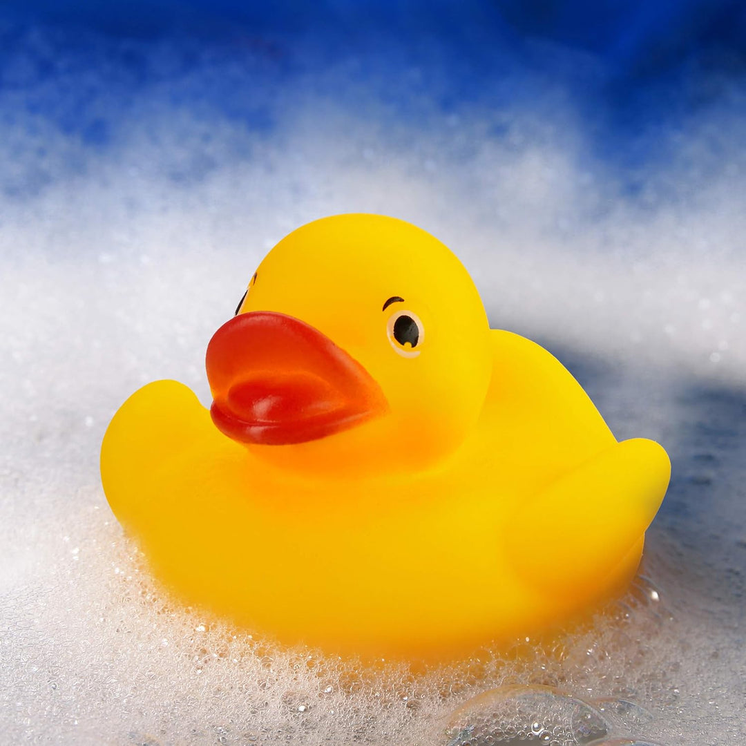 Relaxdays Badeente 3,5cm 48er Set, Quietscheentchen für Badewanne, Badespass und Deko, Mitgebsel Kin