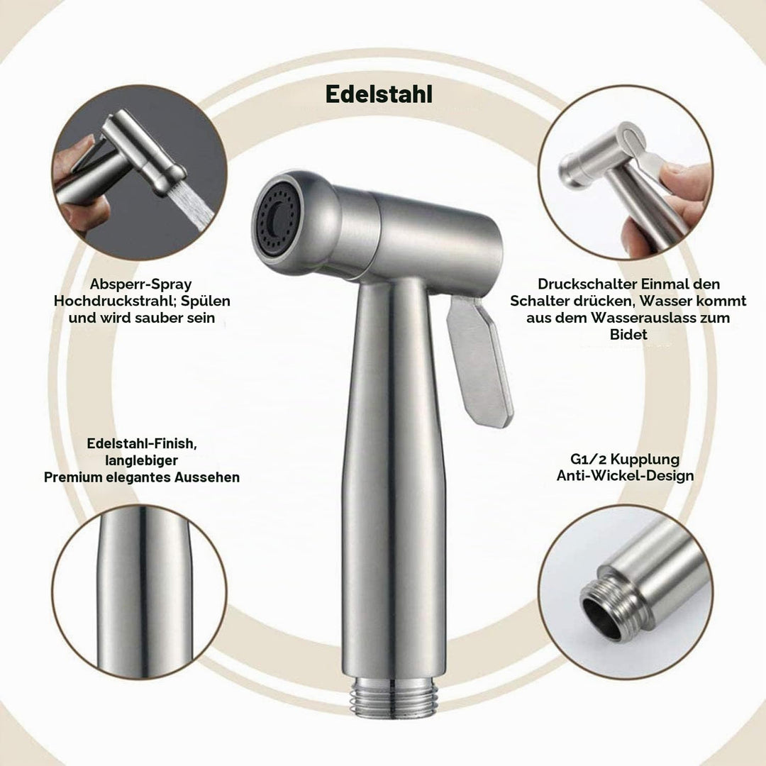 Bidet-Handbrause, Hand gehalten Bidet Sprayer Edelstahl Sprayer mit 59-Zoll-Schlauch und Halterung H