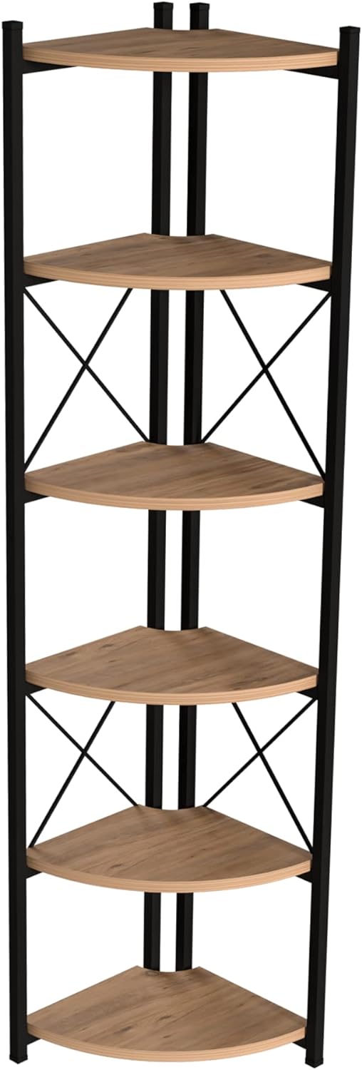 [en.casa] Pflanzregal Ulfborg Eckregal Blumenständer Winkelregal Pflanzentreppe mit 6 Ablagen 160x30