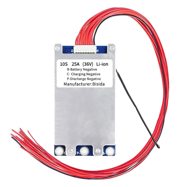 BMS 10S 36V 30A Lithium-PCB-Schutzplatine mit Balancerleitung und NTC, Split-Port, zehn Schutzfunkti