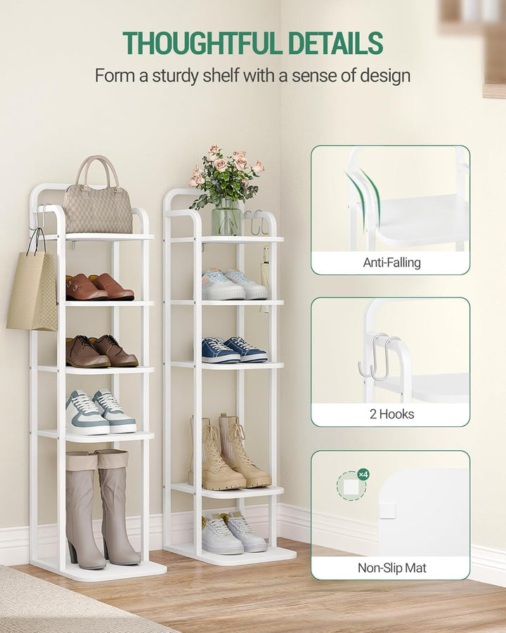 Hzuaneri Vertikales Schuhregal, 6-Stöckige Schuhregale, Schuhturm für Kleine Räume, Freistehend, Ver