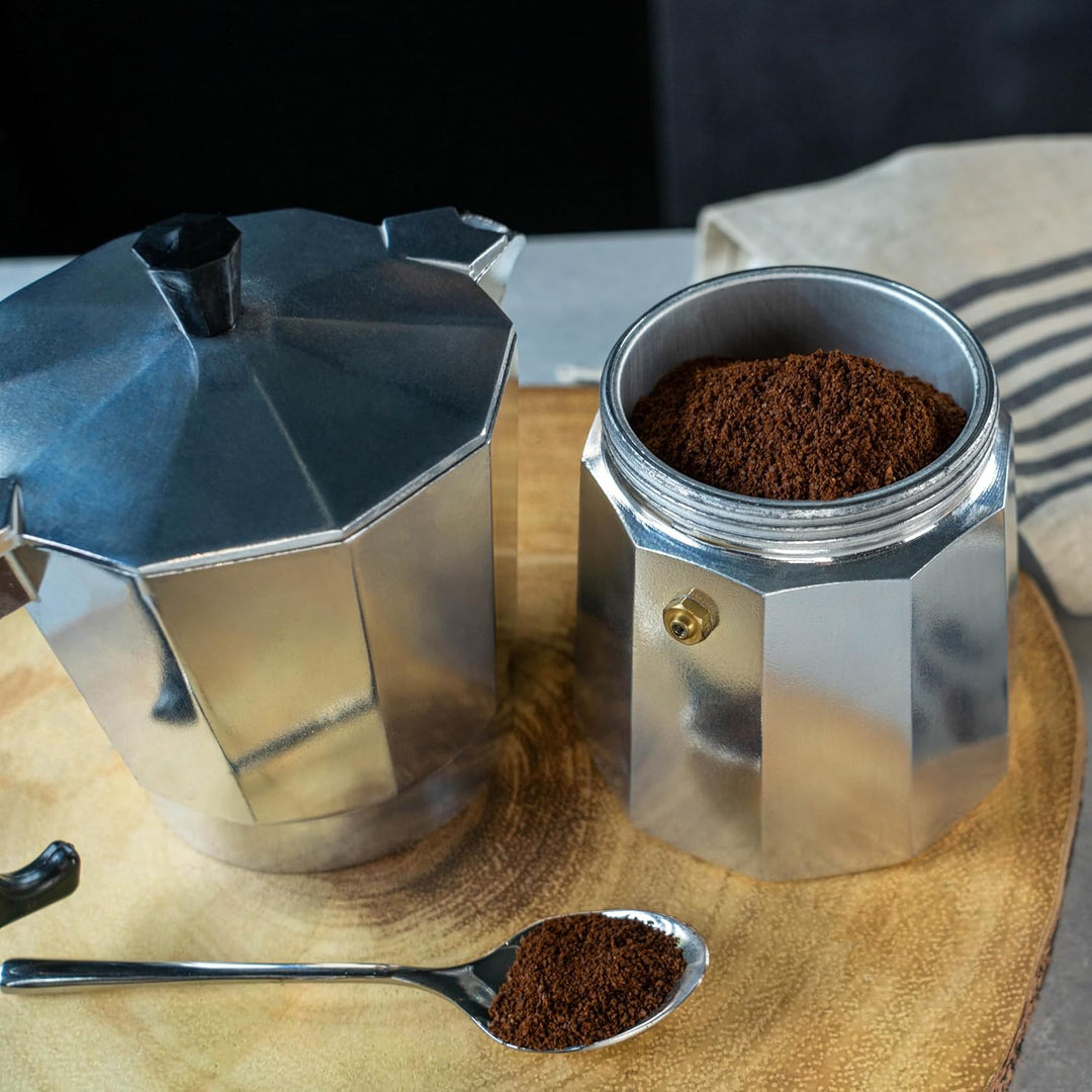 Cafe Ole ECM-12 Café Olé Italienischer Espressokocher aus Aluminium – 12 Mokkatassen/ 480 ml, Alumin