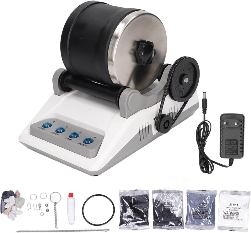 DIY Rock Tumbler Set Elektrisches, Poliermaschine Glasiermaschine Spielzeug mit Groben Edelsteinen P