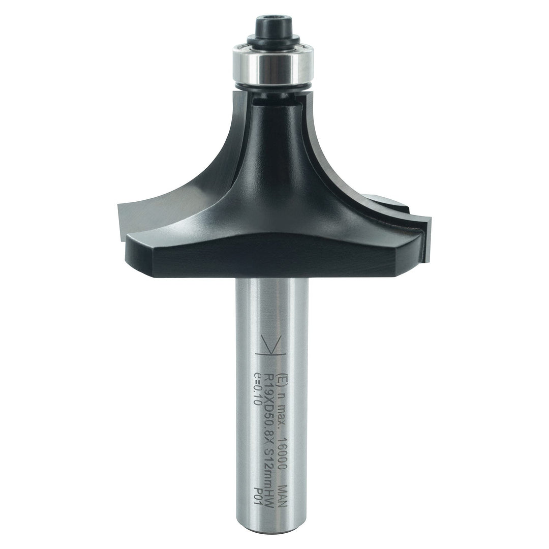 ENT 14384 Abrundfräser HW, Schaft (S) 12 mm, Durchmesser (D) 50,8 mm, NL 25,4 mm, R 19 mm, SL 45 mm,
