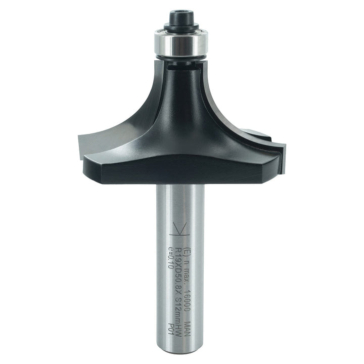 ENT 14384 Abrundfräser HW, Schaft (S) 12 mm, Durchmesser (D) 50,8 mm, NL 25,4 mm, R 19 mm, SL 45 mm,