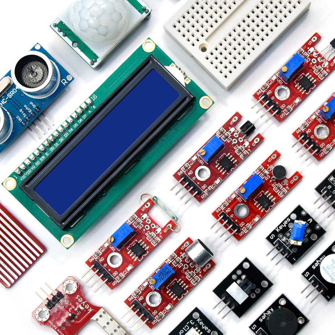 KEYESTUDIO 37-in-1-Sensormodul-Kit, kompatibel mit Arduino IDE, Raspberry Pi, elektronisches Starter