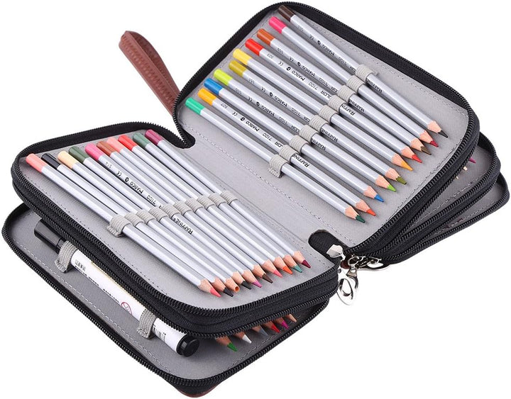 Bleistifte Fall Multi-Schichten 72 Slots PU Leder Bleistifte Tasche Grosse Kapazität Farbige Schule
