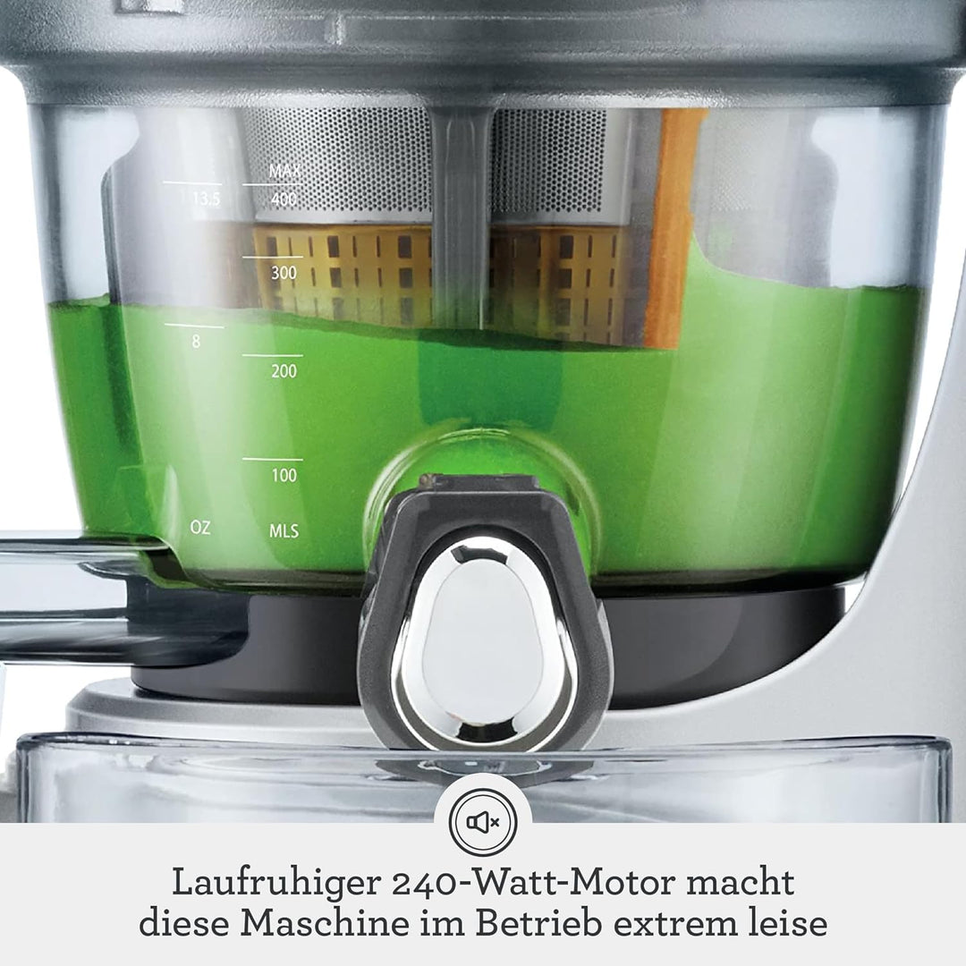Sage Appliances Big Squeeze Saftpresse, gebürsteter Edelstahl, SJS700SIL Slow Juicer mit 1,2l Saftkr