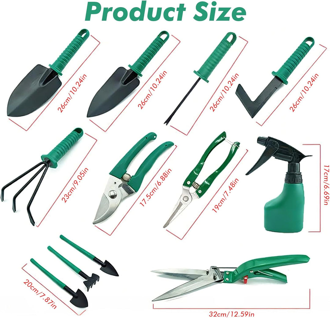 12 Gartenwerkzeug Set,Garden Tool Kit with Outdoor Hand Tools,Grass Shears,Storage Tote Bag,Garden T