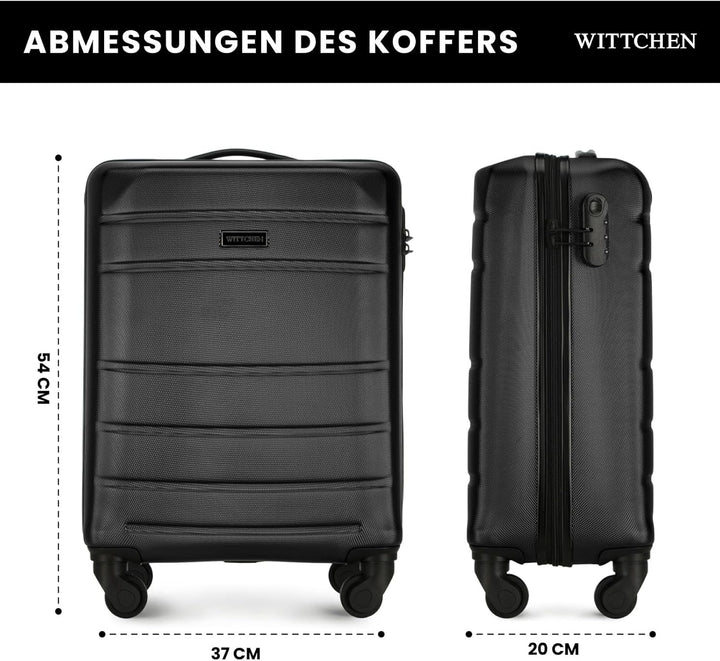 WITTCHEN Handgepäck Trolley Koffer Reisekoffer aus ABS Hartschalen Trolley 4 Rollen Kombinationsschl
