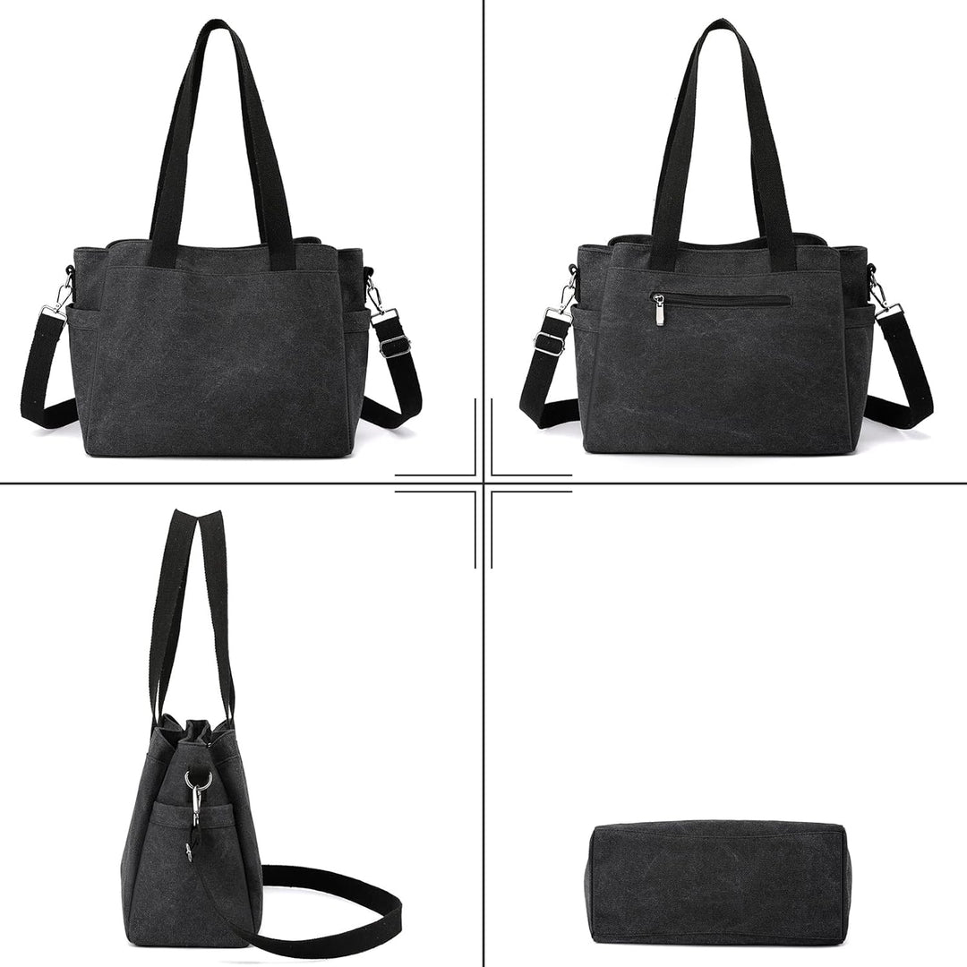 CORIOS Damen Schultertasche Canvas Handtasche Casual Tragetasche Grosse Kapazität Umhängetasche Mult