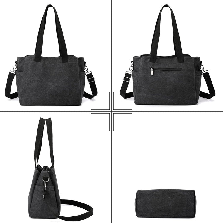 CORIOS Damen Schultertasche Canvas Handtasche Casual Tragetasche Grosse Kapazität Umhängetasche Mult