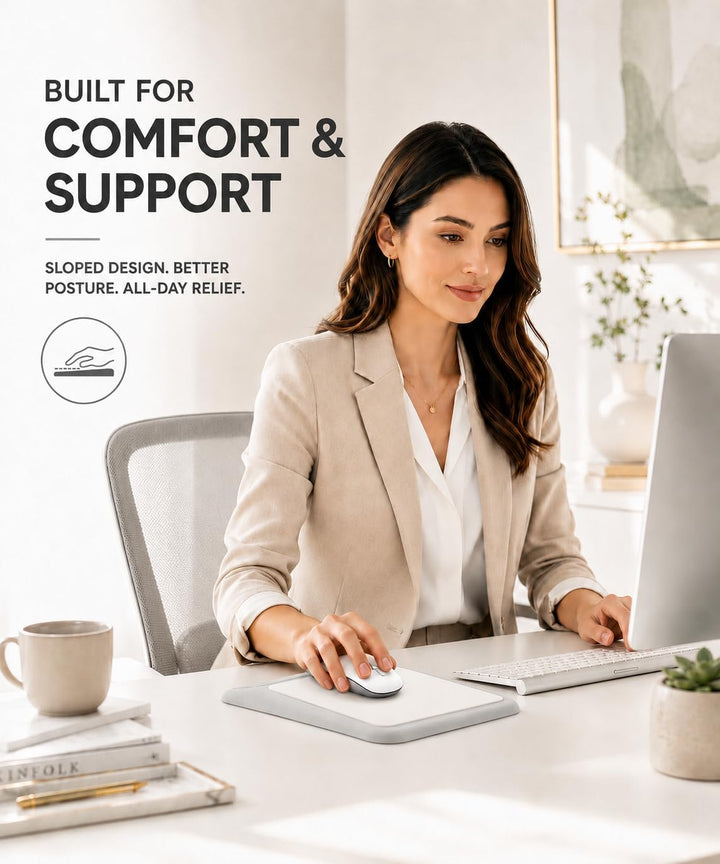 Mauspad Ergonomisches mit abgeschrägter Handauflage,Progressive druckfreie Unterstützung, Memory-Sch
