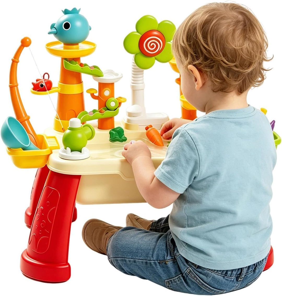 Generisch Elektrischer Wasserspieltisch für Kinder, mit Pumpe &amp; 180° Drehbarem Wasserhahn, Abnehmbar