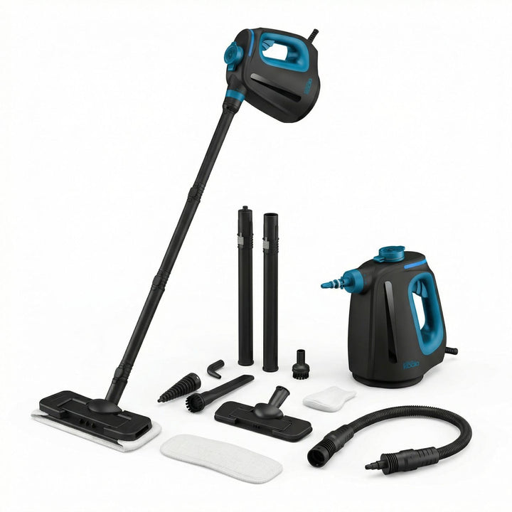 2-in-1 Dampfreiniger – 15 Sek. Aufheizzeit – 30 Min. Dauerbetrieb – Inkl. 12 Zubehörteilen &amp; 3 Duftm