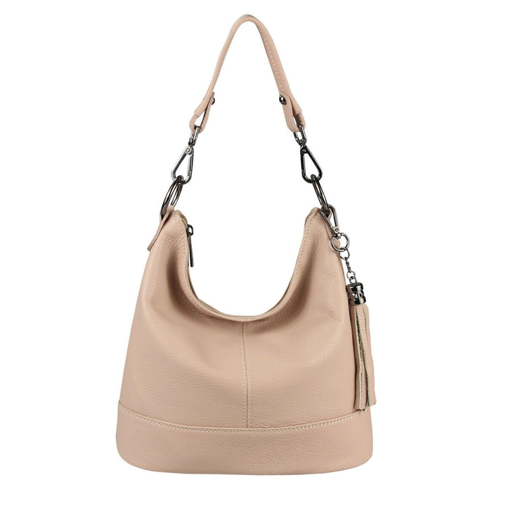 ITALYSHOP24 OBC Made in Italy Damen Leder Tasche Umhängetasche Shopper Schultertasche Handtasche Cro