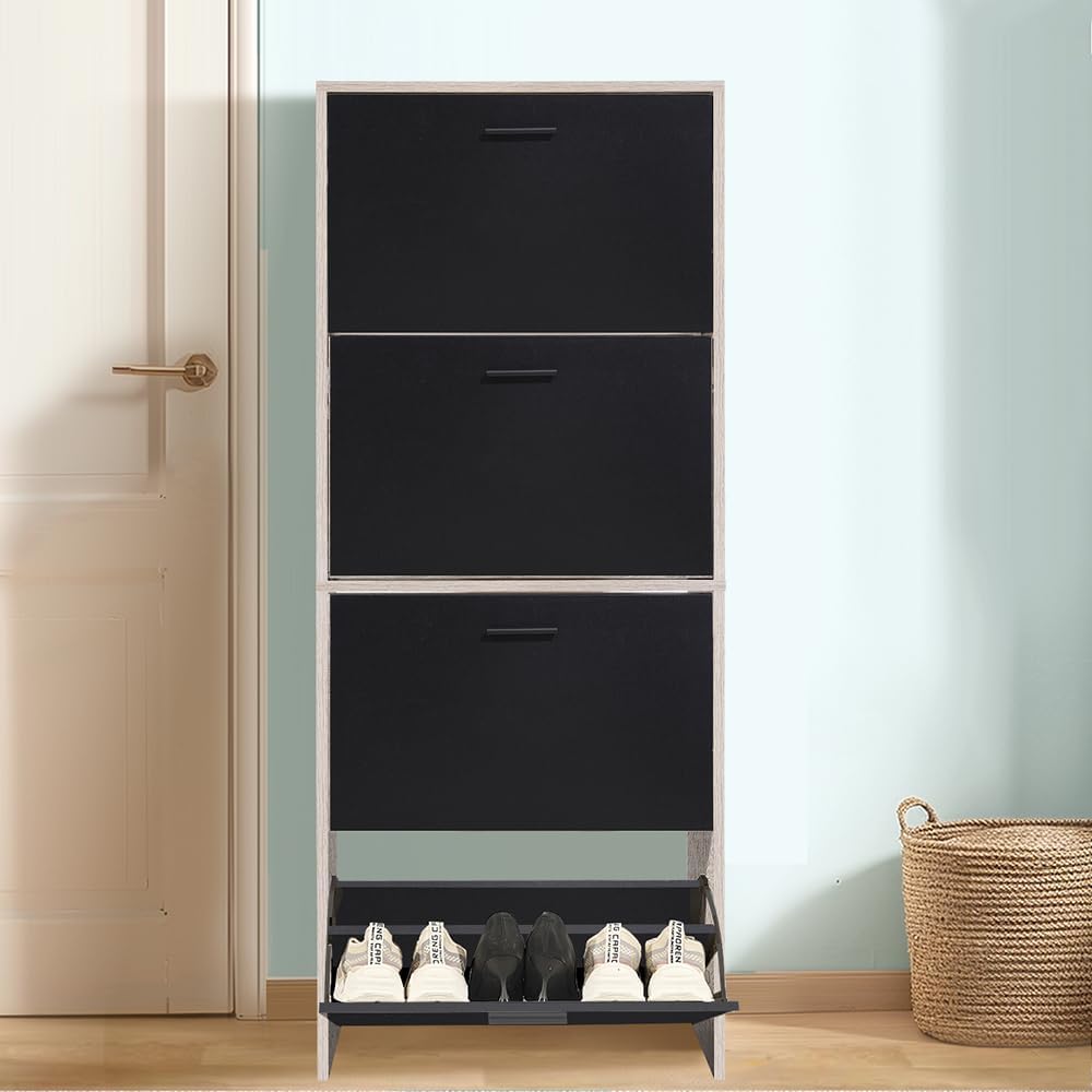 CASABEL Schuhschrank für 24 Paar – grosse Kapazität für den Eingangsbereich – L 60 x T 24 x H 150 cm