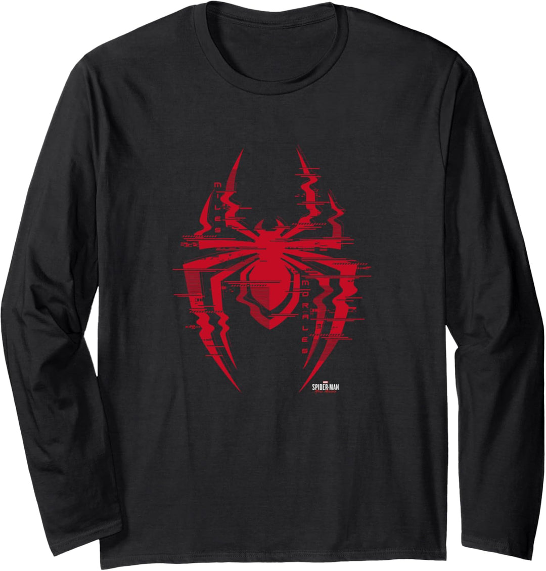 Marvel Spider-Man: Miles Morales Glitch Spider Logo Langarmshirt