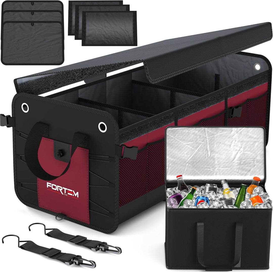 FORTEM Kofferraum Organizer, Kofferraumtasche, Zusammenklappbarer Auto Organizer Kofferraum mit Fäch