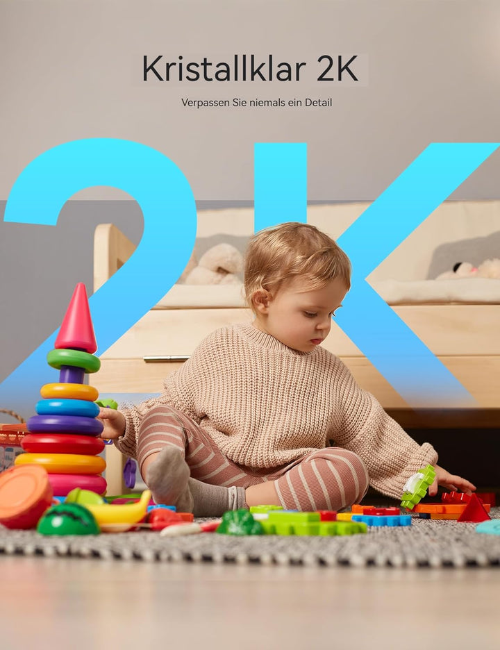 GNCC 2K WLAN Überwachungskamera Innen, Mini Kamera, 2,4/5GHz Wi-Fi 6, Babyphone mit Kamera, Indoor K