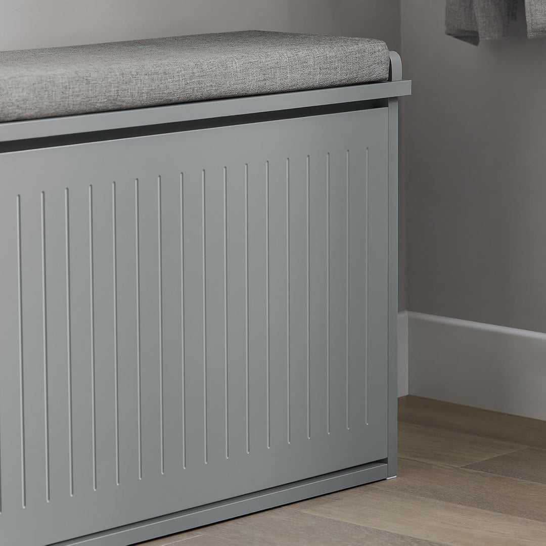 SoBuy Schuhschrank Schuhbank mit Sitzfläche, Schuhregal mit Stauraum, Klappe, Sitzkissen, bis 150 kg