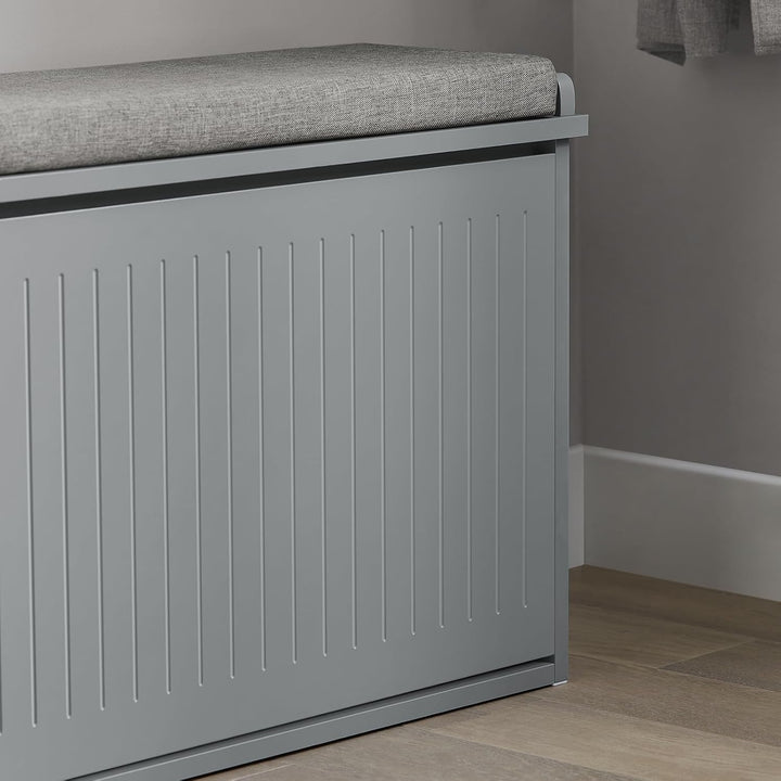 SoBuy Schuhschrank Schuhbank mit Sitzfläche, Schuhregal mit Stauraum, Klappe, Sitzkissen, bis 150 kg