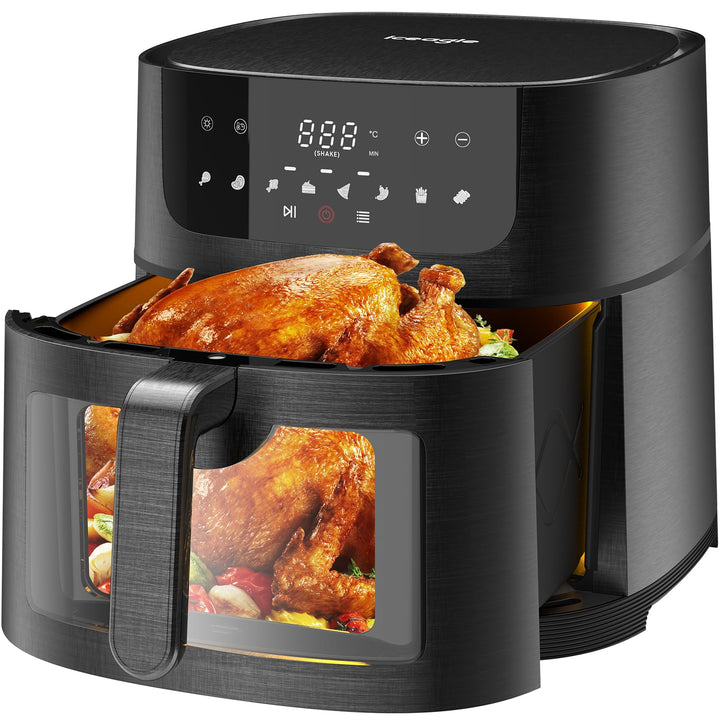 Iceagle Heissluftfritteuse XXL Air Fryer 9L - Heissluftfriteuse mit Grosses Sichtfenster | Friteuse