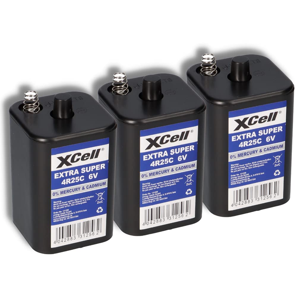 3X 6V 4R25 Batterie 9500mAh Blockbatterie Baustellenleuchte Blinklampen Handlampen Laternenbatterie