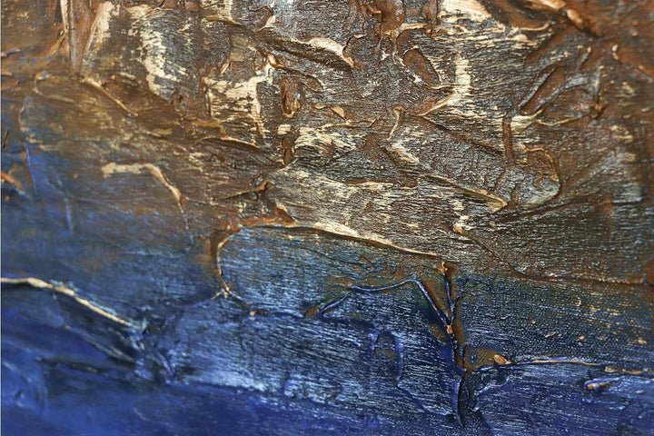 YS-Art Abstrakt Acryl Gemälde auf Leinwand Marine II handgemalt Wandbilder Wohnzimmer modern Wohndek
