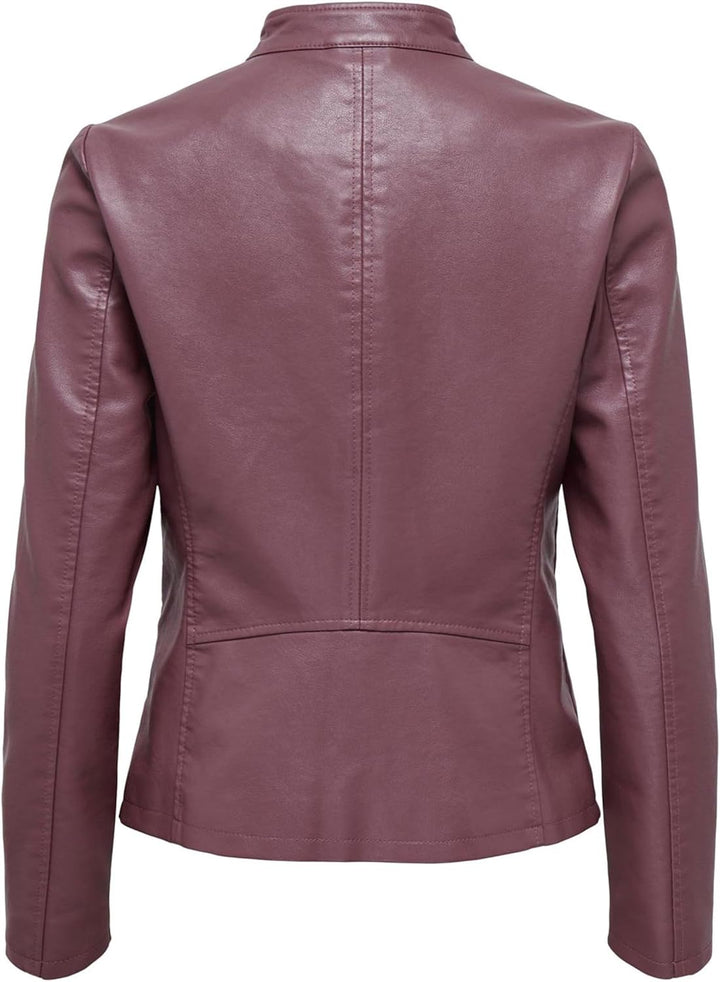 ONLY Damen Onlnewmelisa Faux Leather Jacket Cc OTW Jacke 74 Rose Brown, 74 Rose Brown
