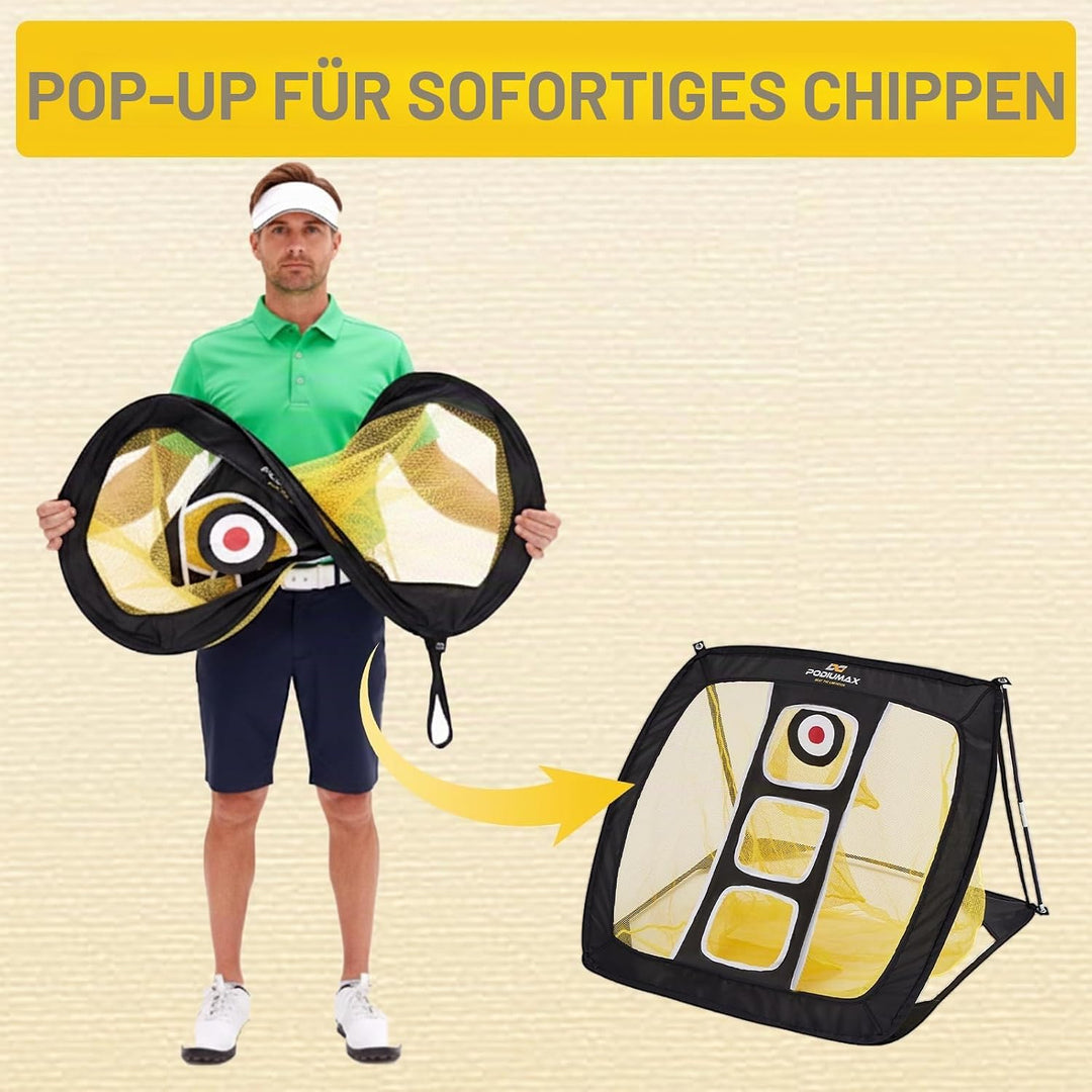 PodiuMax Golf Netz, 3x2.1M / 60x50x64CM Einfach Aufzubauendes Golfnetz Übungsnetz für Outdoor Indoor