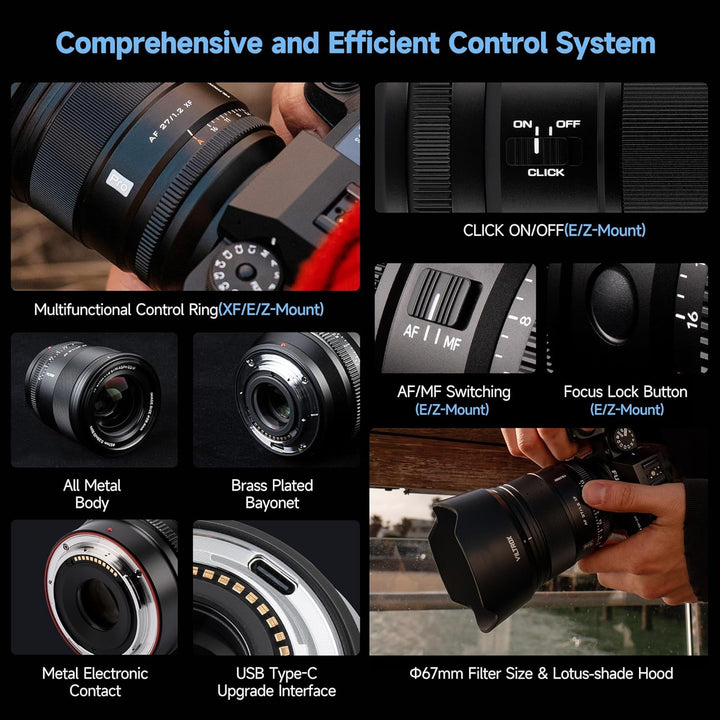 VILTROX AF 27mm F1.2 Pro APS-C-Objektiv für Fuji X-Mount, AF 27 f/1.2 Weitwinkelobjektiv grosser Ble