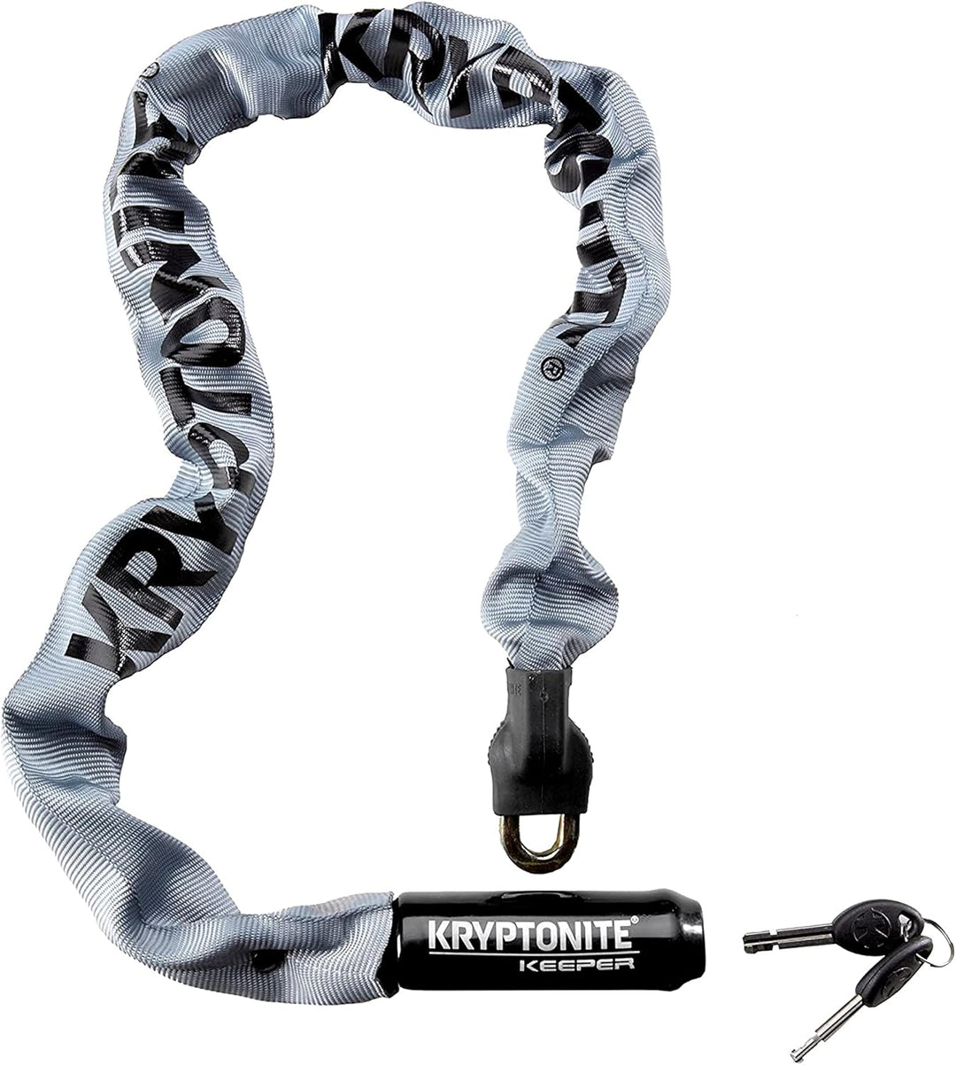 Kryptonite Keeper 510 Schlösser Schwarz 3mm/100cm & Keeper 785 Sicherheitsschloss mit Kette, Grau, 3