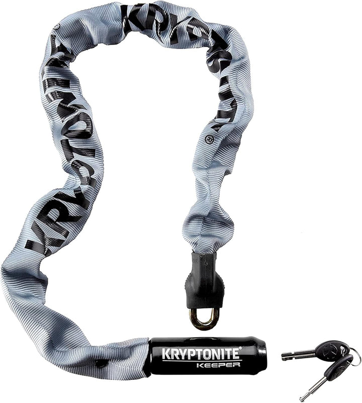 Kryptonite Keeper 510 Schlösser Schwarz 3mm/100cm & Keeper 785 Sicherheitsschloss mit Kette, Grau, 3
