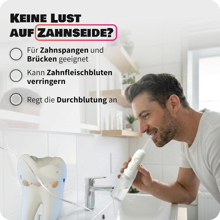 Zahnheld® Super-Set, elektrische Schallzahnbürste GERO + Munddusche AQUADENT | inkl. Bürstenkopf & R