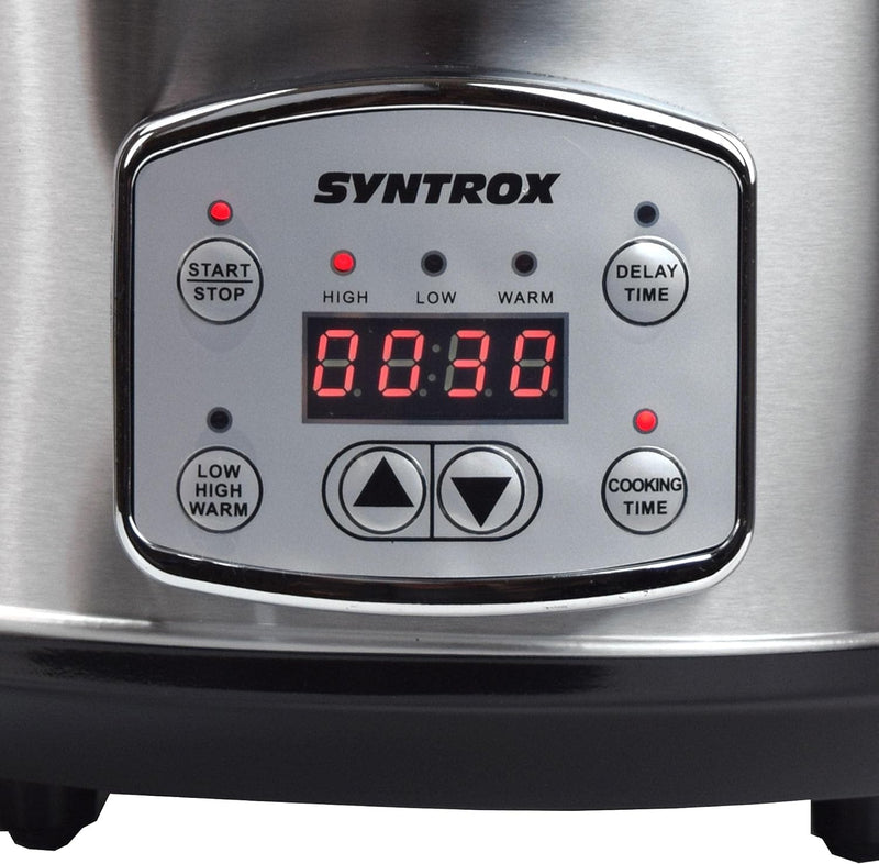 Syntrox Germany Schongarer mit 6,5L Slow Cooker mit 3 Heizstufen und Warmhaltefunktion und 320